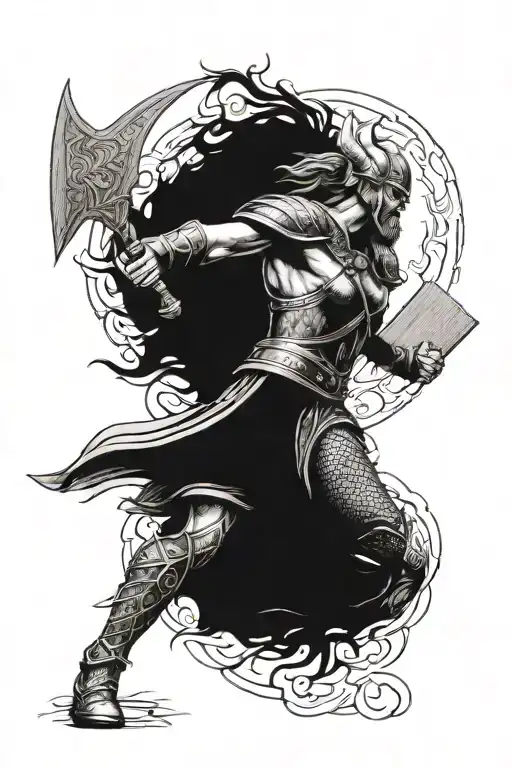 Viking Battle With Valkyrie