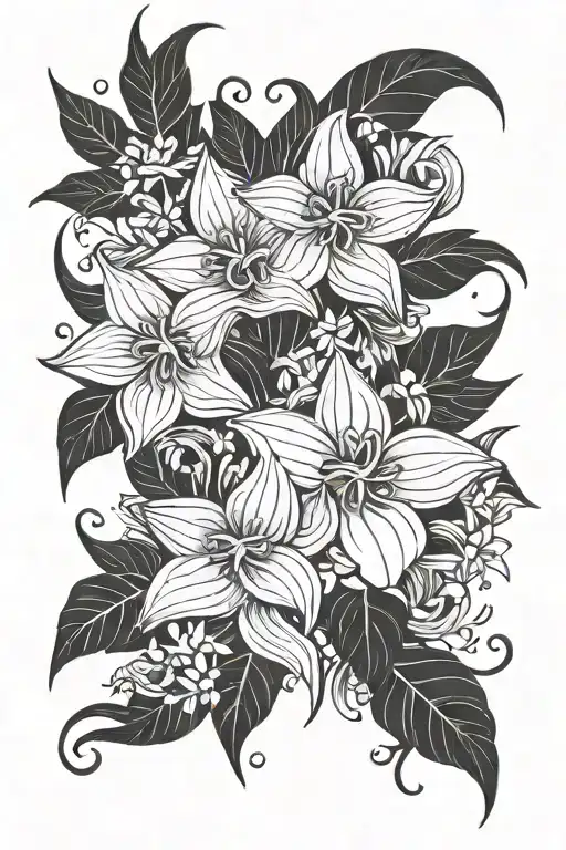 Flowers And Stars Following A Central Diagonal Focus Line