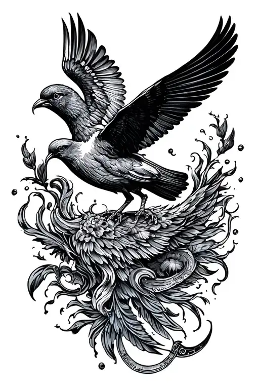 Aquarius Zodiac Sign With Bird Flying