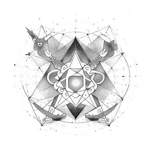 Constellations Of The Gemini Zodiac Sign Intertwined With Drumsticks