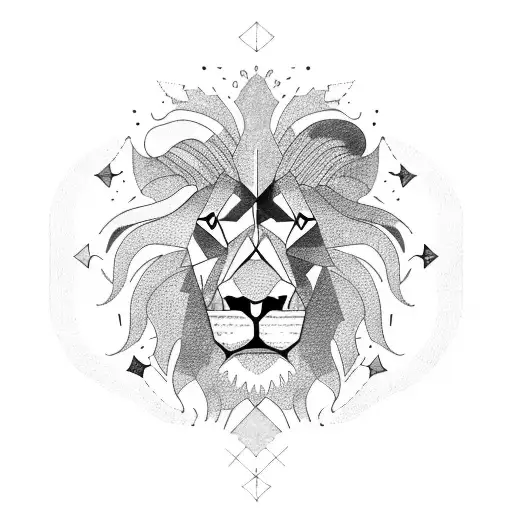 A Lion And Aries Astro Constellation Intertwined In An Elegant Design