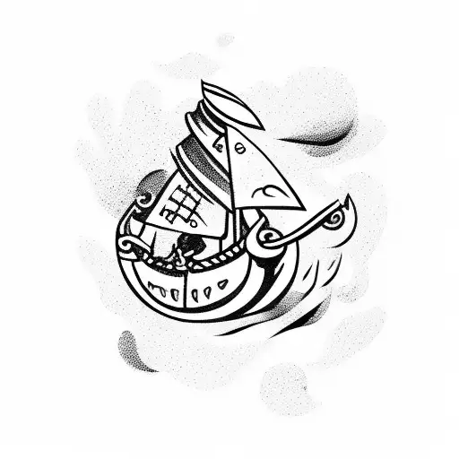 A Viking Ship Sailing Through A Sea Of Coffee Beans