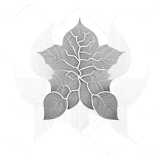 A Futuristic Circuit Board Intertwining With A Delicate Leaf Pattern