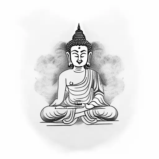 Buddha In Smoke And Bamboo