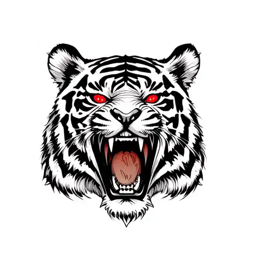 Angry Tiger With Red Eyes