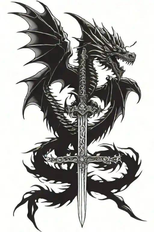 Dragon Front Open Wings Sword