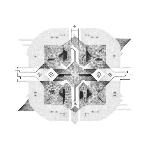 An Abstract Composition Of Circuitry Forming The Shape Of A Checkered Flag