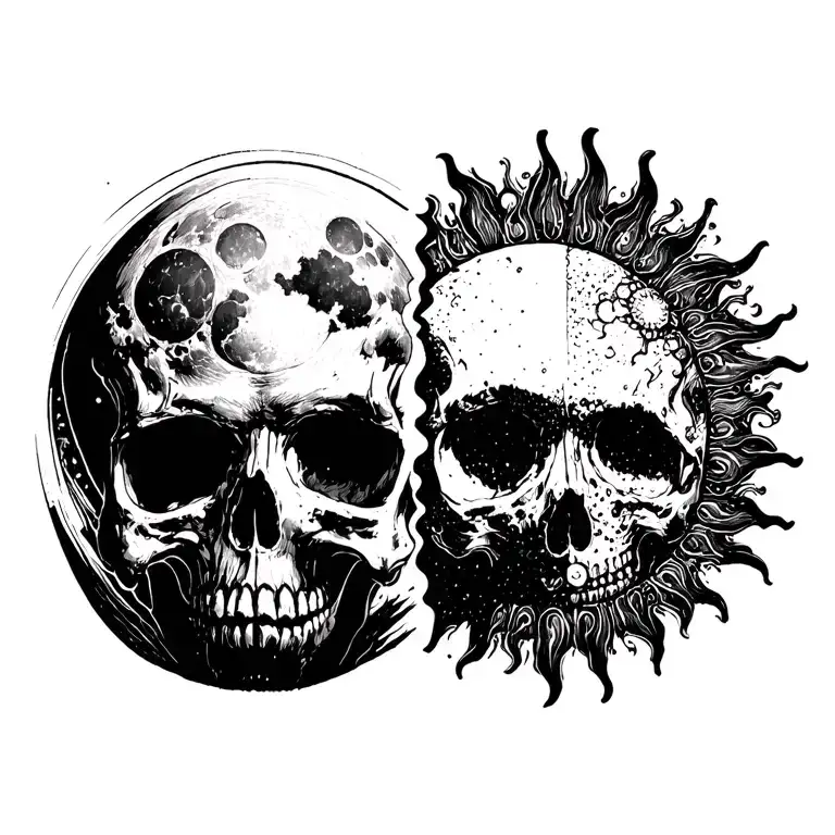 Moon Sun Split Skull