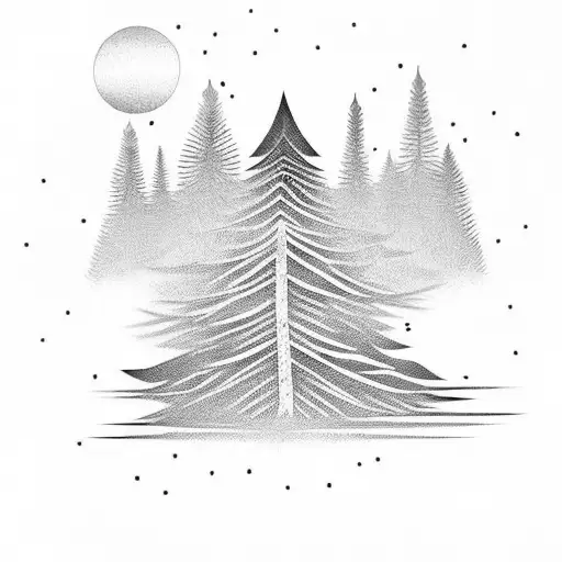 Pine Tree With Skulls