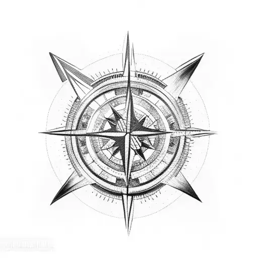 A Compass With A Chef's Hat In The Center