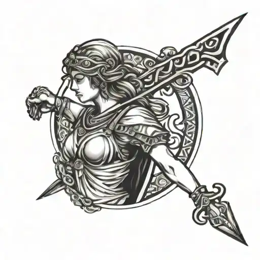 Athena Holding Sword