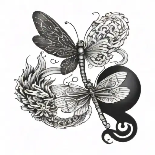 Dragon Fly And Phoenix