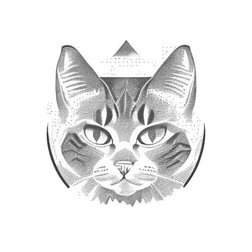 A Majestic Mountain Range With A Silhouette Of A Cat Perched On Top