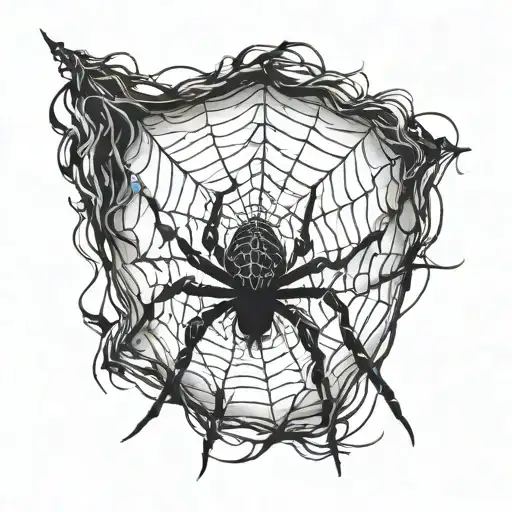 Spider Weaving A Web Shoulder