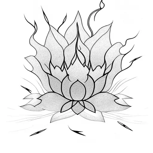 A Lotus Flower With Lightning Bolts As Its Roots