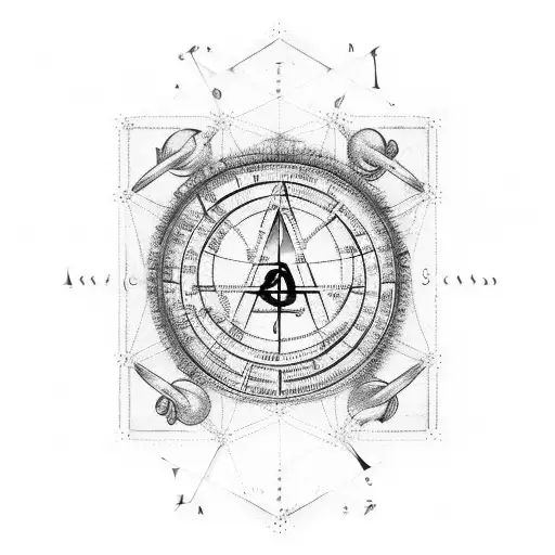 Alchemy Symbol Surrounded By Scientific Formulas And Equations