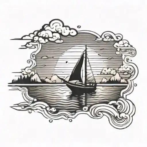 Boat Floating Beach Sunset