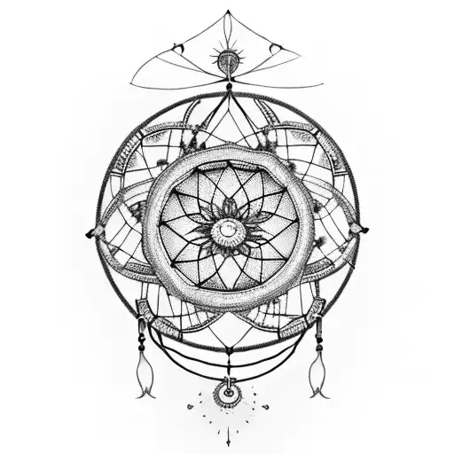 Dreamcatcher With A Heartagran In The Middle