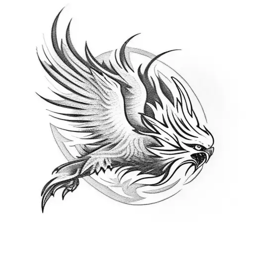 A Majestic Phoenix Rising From Ashes