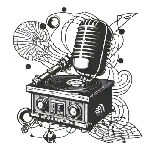 Incorporate Iconic Hip Hop Symbols Like Microphones Or Turntables Into A Blackwork Design