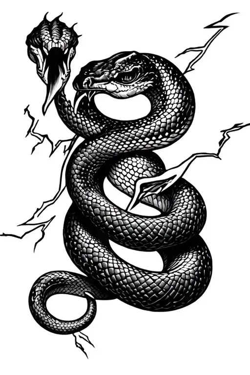Snake Going Around The Arm With Lightning