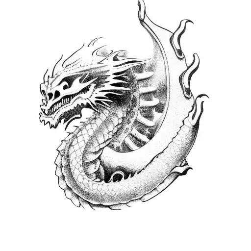 Dragon Holding A Human Skull In Its Paws