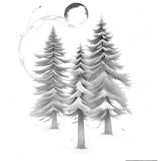 Pine Trees With Semicolon