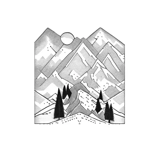 Mountain Scene With Dog