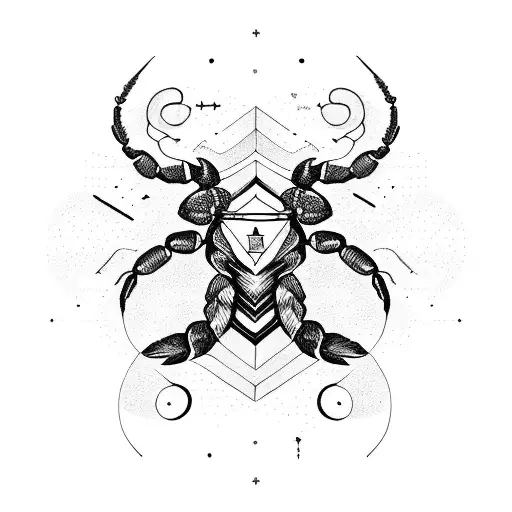 Scorpion And Sagittarius Constellation Merged Into One Design