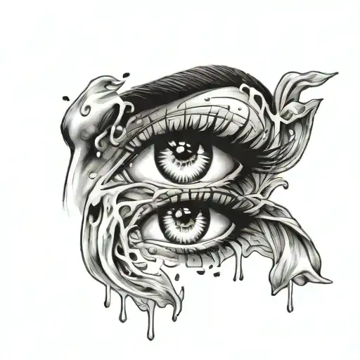 Eyes Crying While Money Is Wiping Away The Tears Flowing