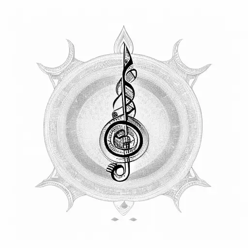 A Unique Design Combining Musical Notes And The Aquarius Symbol
