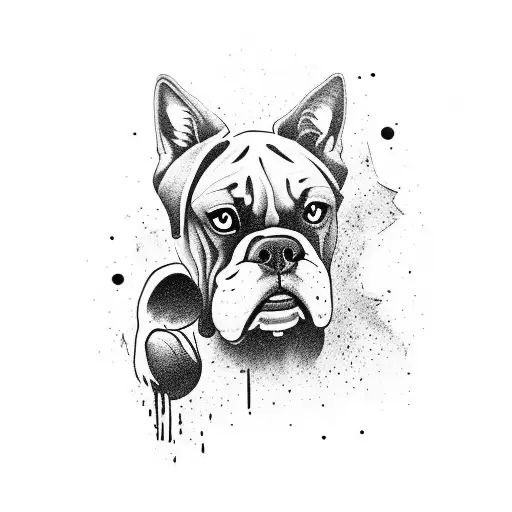 A Boxer Throwing A Punch With A Wolf's Silhouette In The Background