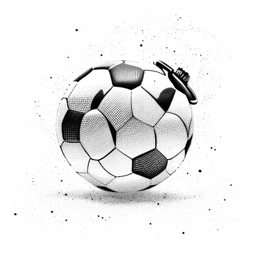 A Pocket Watch Melting Into A Soccer Ball