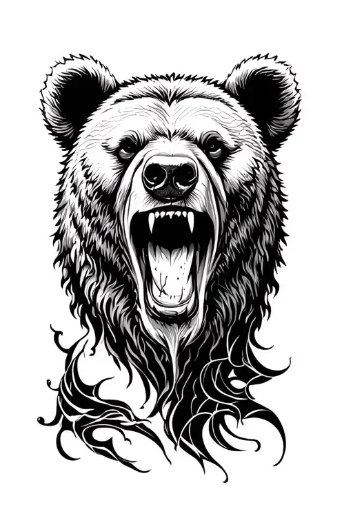 Bear Head On Top Of Hercules With Scars The Scars On The Face