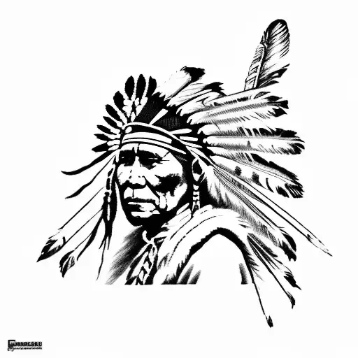 A Native American Chief Riding A Horse In A Desert Sunset