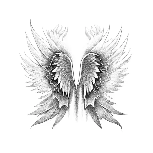 Angel With Big Spread Out Wings