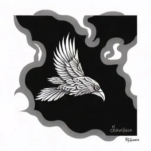 Silver Raven Made Of Flames