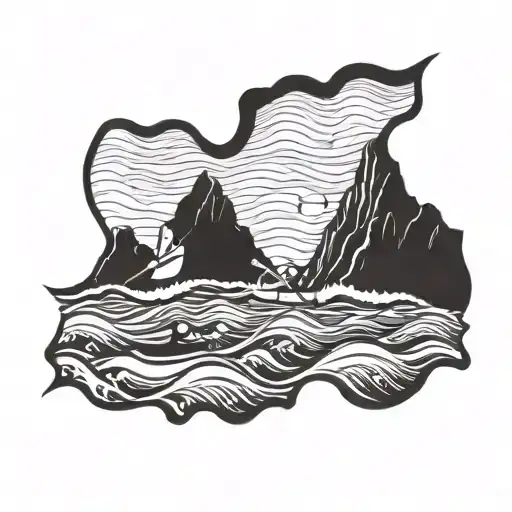 Waves And Mountain Kayak