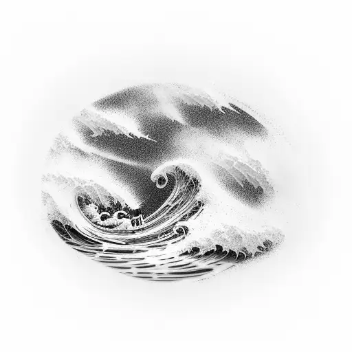 A Majestic Wave Crashing Against A Lighthouse