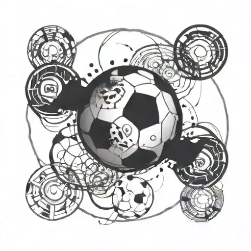 A Soccer Ball Morphing Into A Celestial Symbol Representing God
