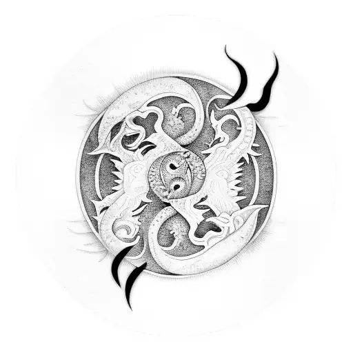 Dragon Sun Moon Yin Yang