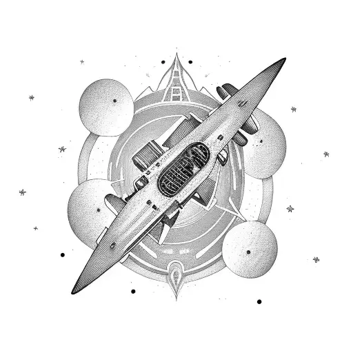 A Guitar-shaped Spaceship Flying Through A Black Hole