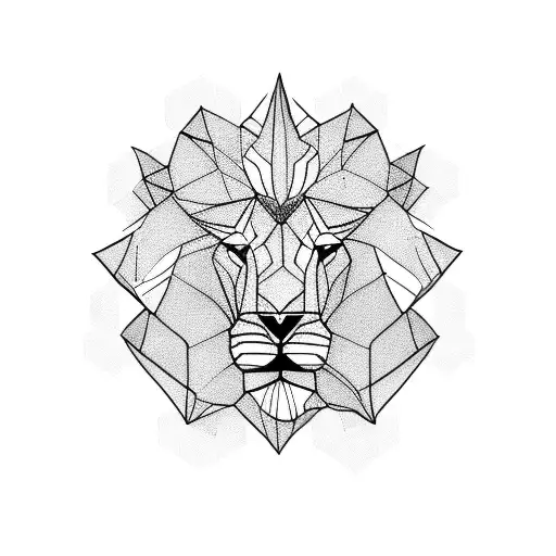 Lion In Small Hexagonal Frames