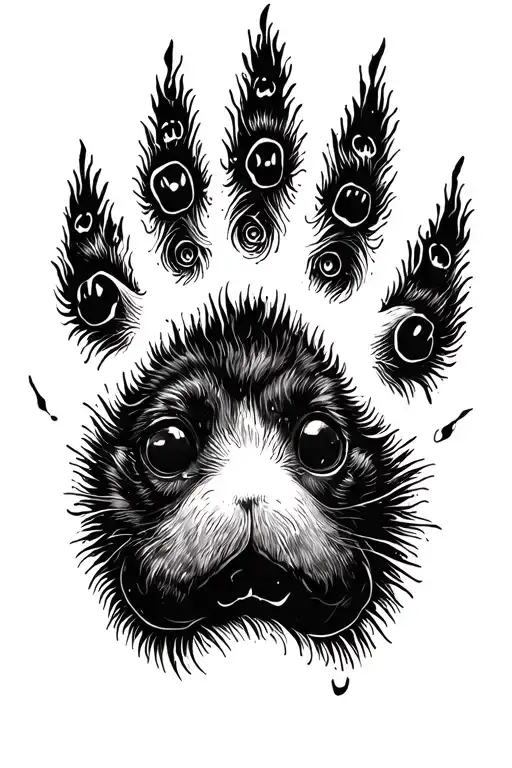 Dog Pawprint Surrounded By Energy