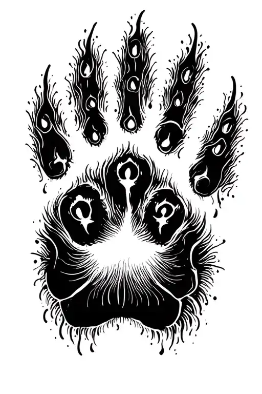 Dog Pawprint Surrounded By Energy