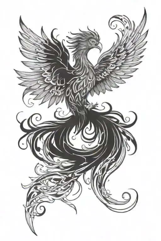 Phoenix Rising With Chris Hidden In Decoration Lines And Design