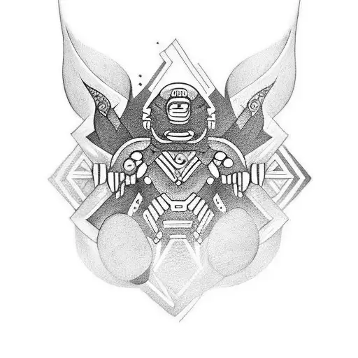 Create A Tattoo Design That Combines Ghanaian Cultural Elements With A Favorite Gaming Character