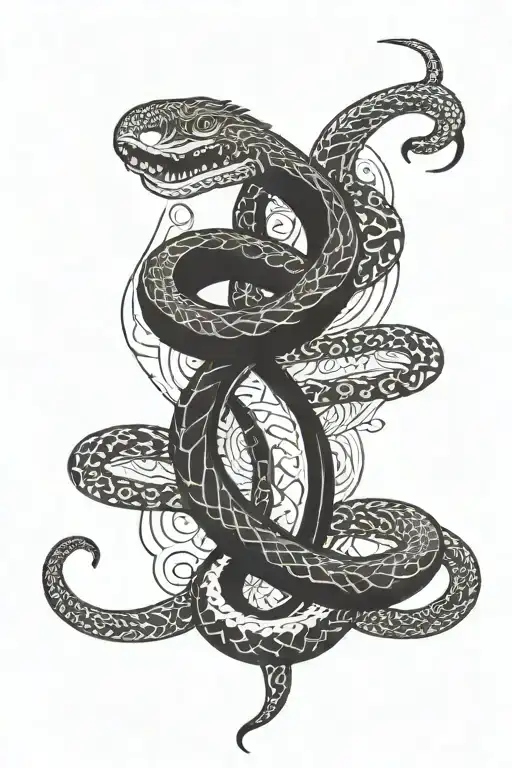 Neo Tribal With Snake Wrapped