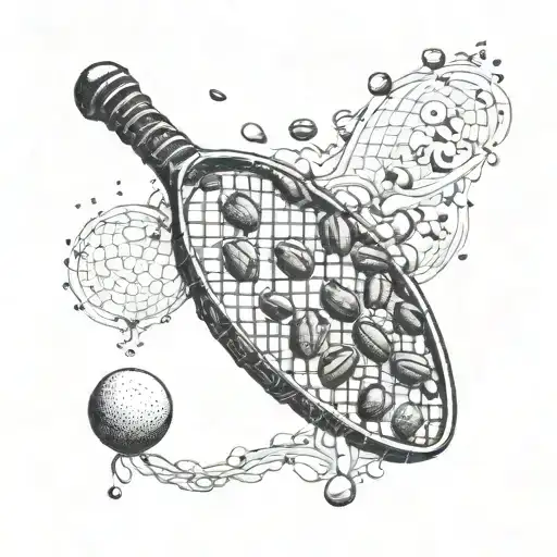 Coffee Beans Forming A Padel Tennis Racket With Steam Rising In The Background