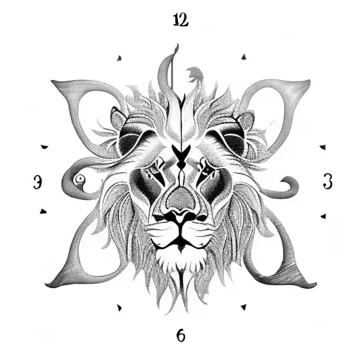 Lion Roses Clock Peacock Feather Ahana